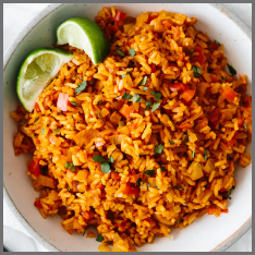 An image of a side dish of mexican rice.